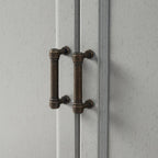 Bahut de style moderne-rustique avec 2 tiroirs et étagères réglables, 155 cm