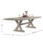 Table à manger rectangulaire avec rallonges en chêne gris