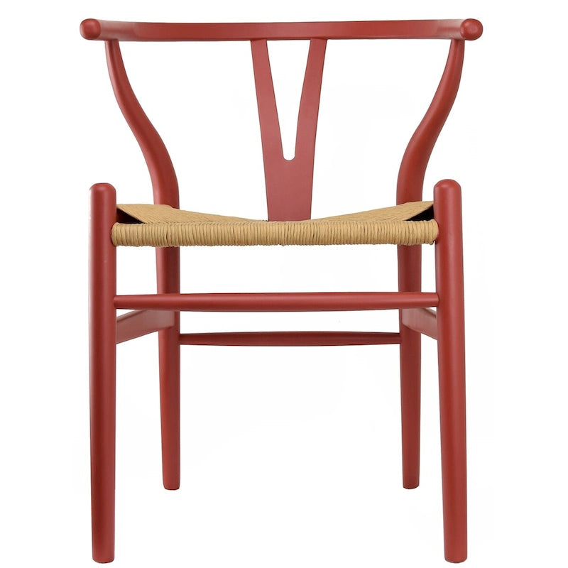 Chaise de salle à manger moderne en bois avec accoudoirs à dossier ouvert et siège en chanvre pour maison, restaurant, bureau