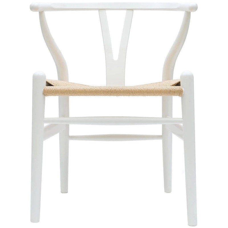 Chaise de salle à manger moderne en bois avec accoudoirs à dossier ouvert et siège en chanvre pour maison, restaurant, bureau