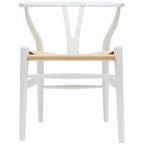 Chaise de salle à manger moderne en bois avec accoudoirs à dossier ouvert et siège en chanvre pour maison, restaurant, bureau