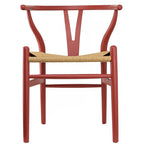 Chaise de salle à manger moderne en bois avec accoudoirs à dossier ouvert et siège en chanvre pour maison, restaurant, bureau