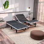 Table de chevet moderne en bois massif avec ports de chargement USB-A et USB-C, 2 tiroirs