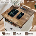 18 Farmhouse Nightstand with Charging Station, Night Stand, End Table