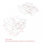 Canapé-lit gigogne 54 double places inclinable avec accoudoirs, rangement et poches latérales, et prise USB