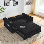 Canapé-lit gigogne 54 double places inclinable avec accoudoirs, rangement et poches latérales, et prise USB