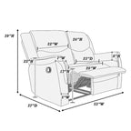 Causeuse inclinable manuelle avec accoudoirs et appuie-tête moelleux