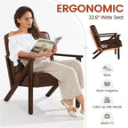 Fauteuil d'appoint en similicuir Mid-Century Modern avec pieds en bois massif
