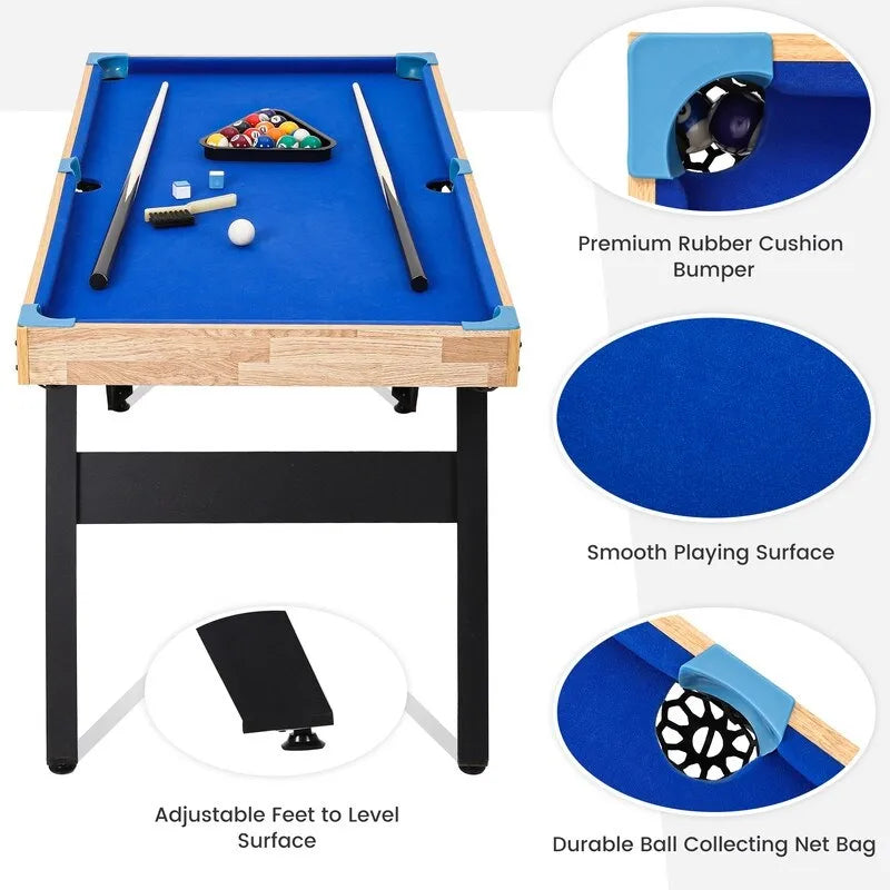 Table de billard portable 48x24 avec queues, boules et triangle