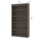 Bureau d'angle en U de 66 po avec huche, classeur latéral et bibliothèque
