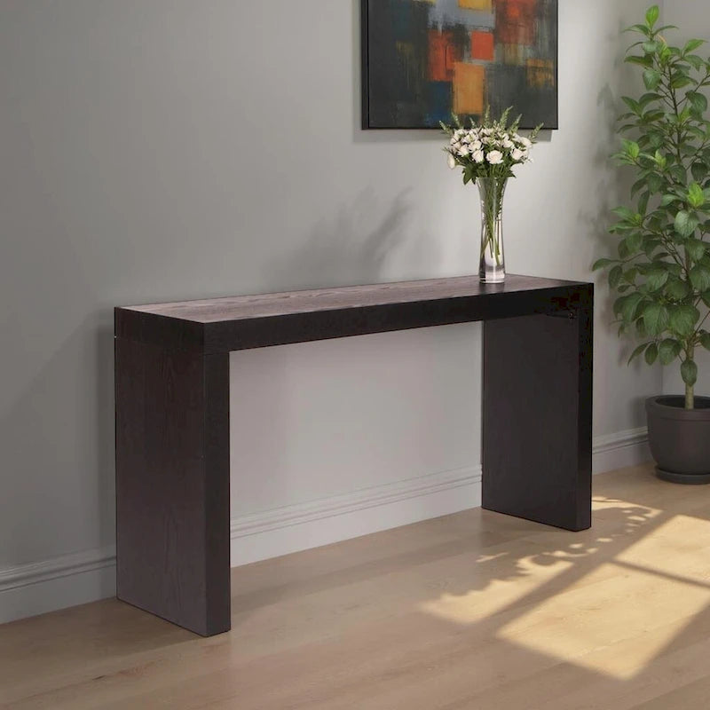 Console en placage de bois noir avec finition ébène, 147 cm