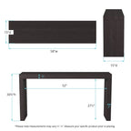 Console en placage de bois noir avec finition ébène, 147 cm