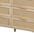 Meuble de rangement 6 tiroirs en rotin - 43.31L x 15.75l x 29.53H