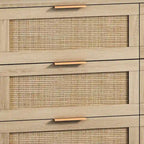 Meuble de rangement 6 tiroirs en rotin - 43.31L x 15.75l x 29.53H