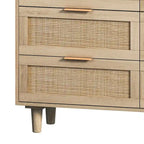 Meuble de rangement 6 tiroirs en rotin - 43.31L x 15.75l x 29.53H