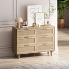 Meuble de rangement 6 tiroirs en rotin - 43.31L x 15.75l x 29.53H