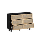 Meuble de rangement 6 tiroirs en rotin - 43.31L x 15.75l x 29.53H
