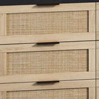 Meuble de rangement 6 tiroirs en rotin - 43.31L x 15.75l x 29.53H
