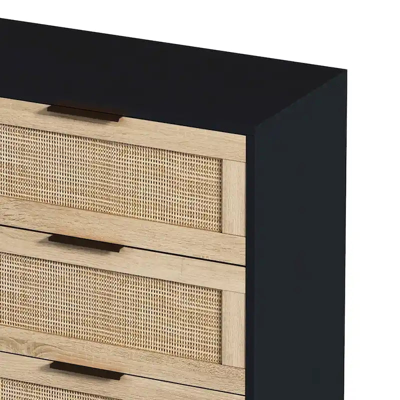 Meuble de rangement 6 tiroirs en rotin - 43.31L x 15.75l x 29.53H