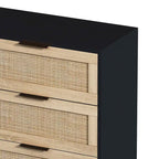 Meuble de rangement 6 tiroirs en rotin - 43.31L x 15.75l x 29.53H