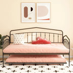 Calantha Modern Metal Twin Size Daybed with Trundle Space-Saving Sofa Bed by Christopher Knight Home