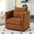 Fauteuil rond pivotant à 360 degrés en chenille pour salon