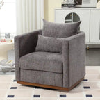 Fauteuil rond pivotant à 360 degrés en chenille pour salon
