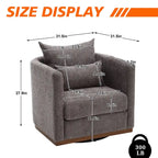 Fauteuil rond pivotant à 360 degrés en chenille pour salon