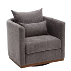 Fauteuil rond pivotant à 360 degrés en chenille pour salon