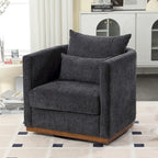 Fauteuil rond pivotant à 360 degrés en chenille pour salon