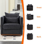 Fauteuil rond pivotant à 360 degrés en chenille pour salon