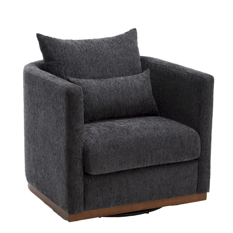 Fauteuil rond pivotant à 360 degrés en chenille pour salon
