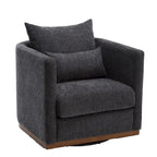Fauteuil rond pivotant à 360 degrés en chenille pour salon